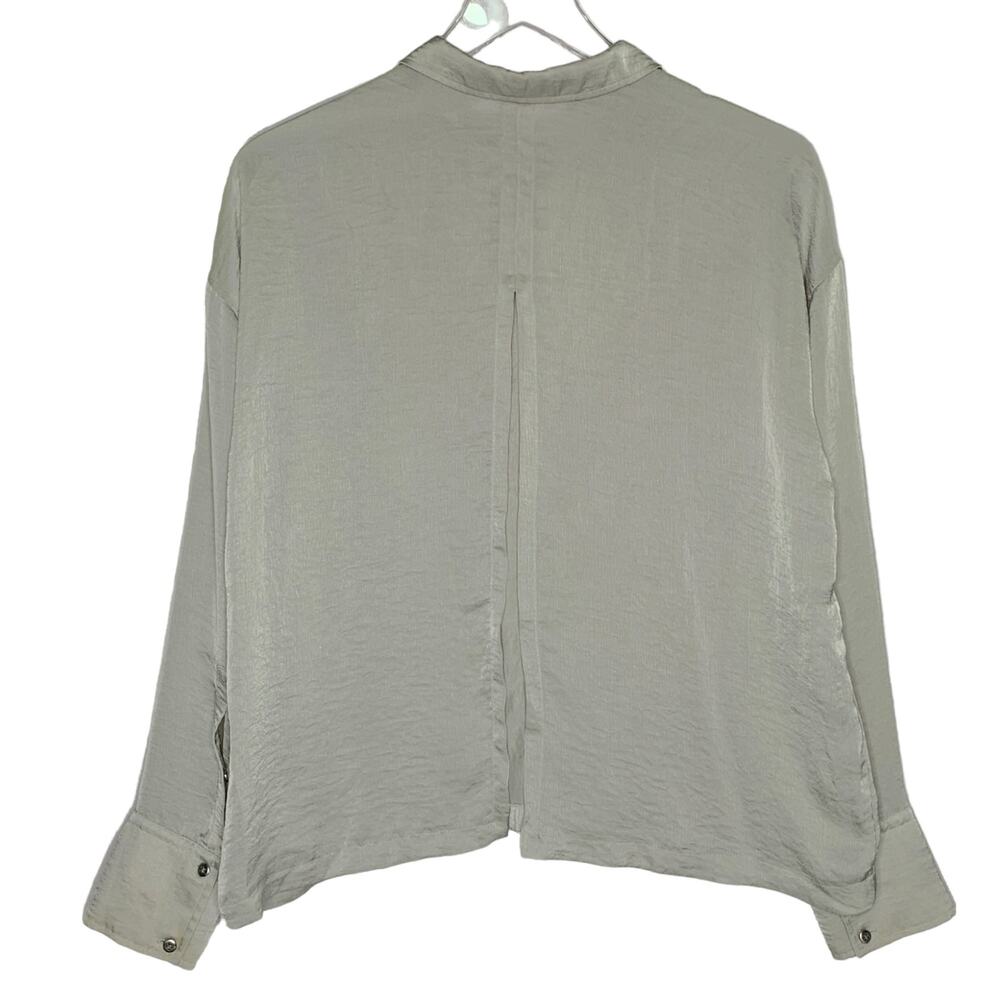 Helmut Lang S Gray Split Back Button Front Long S… - image 2